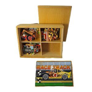Melissa & Doug Four Jigsaw Puzzles in a Wooden Box Vehicles Complete Set
